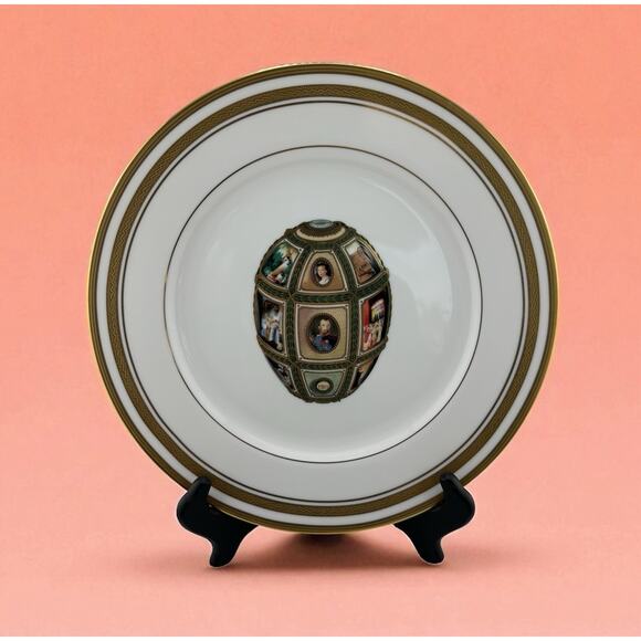 Vintage FABERGE Imperial Easter Egg Porcelain Plate 15th Anniversary Egg 11" - Picture 1 of 7
